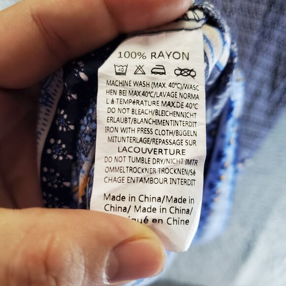 Ekouaer Dress Womens 2XL Blue Ethnic Pattern Short Sleeve Lightweight - Picture 3 of 8